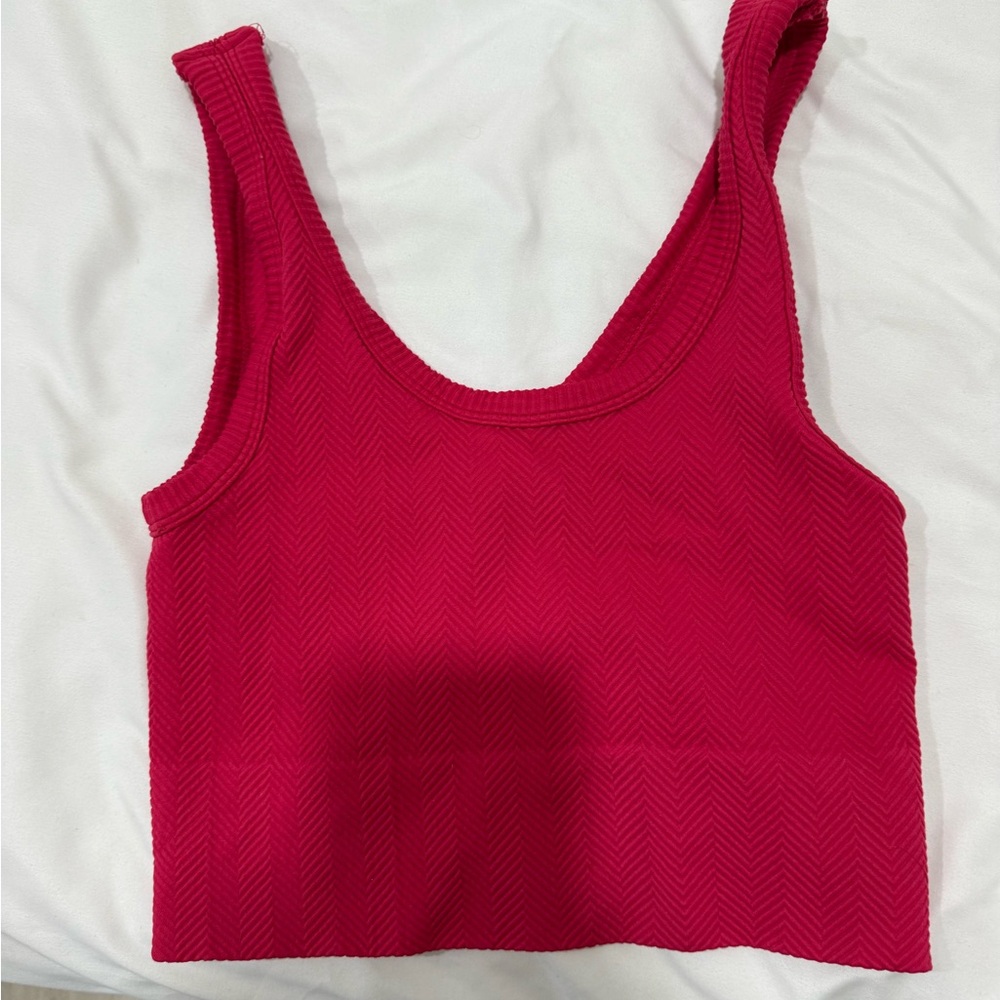 Women's Pink Ribbed Tank Top
